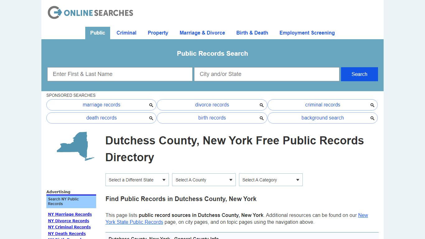 Dutchess County, New York Public Records Directory